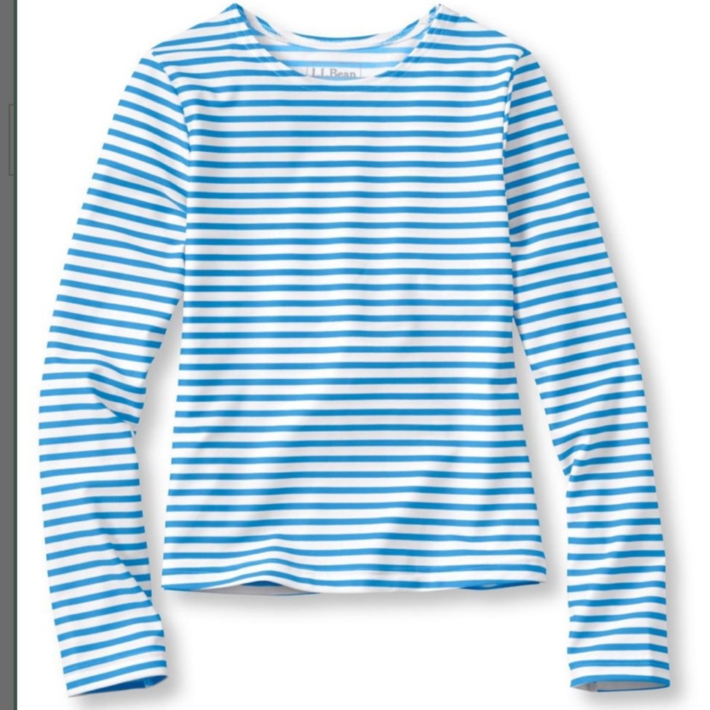 EUC. L.L. Bean Girls’ Long Sleeve Striped Rashguard Shirt.